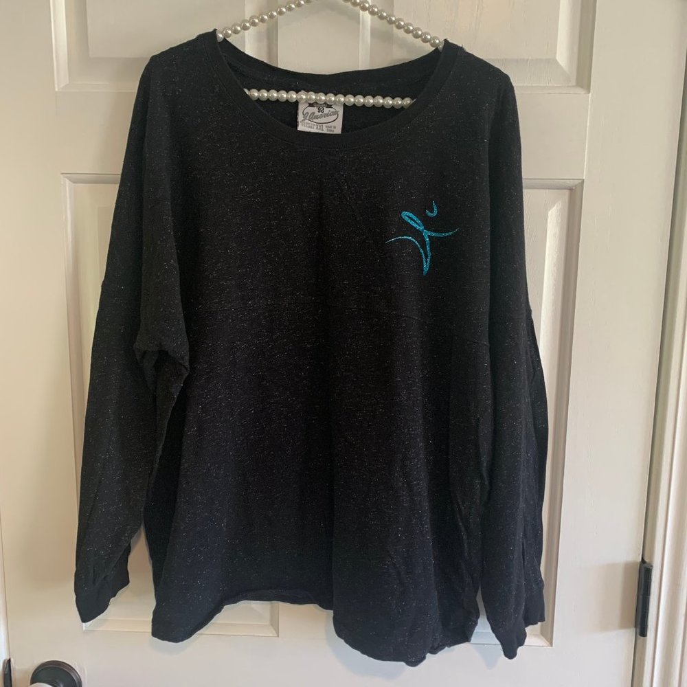 J. America Ladies Long Sleeve "Gym America" Sparkle Spirit Jersey Size XXL